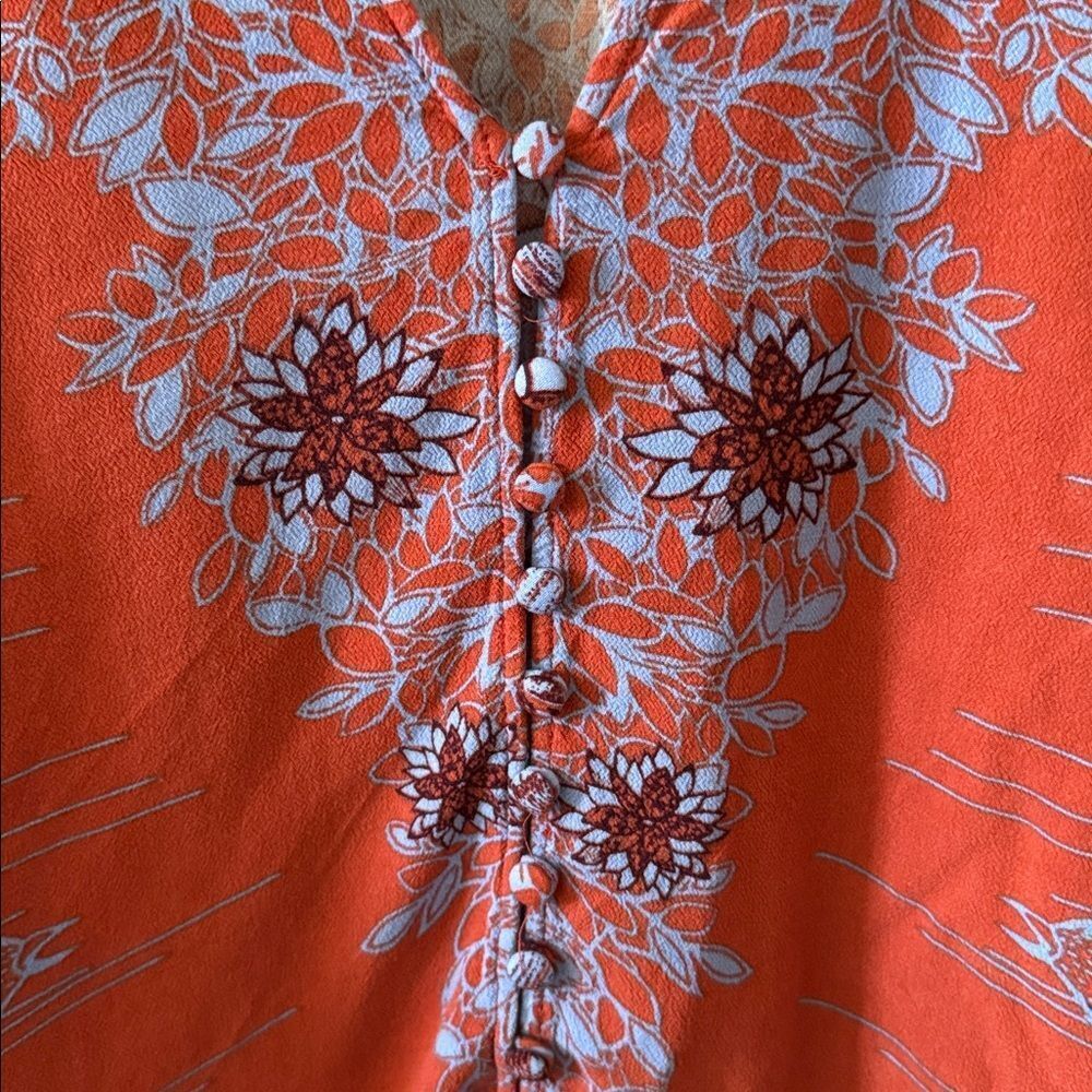Free People Birds Of A Feather Top Blouse Burnt Orange XS Oversized - Picture 6 of 12